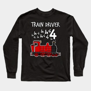 Train Driver 4 Year Old Kids Steam Engine Long Sleeve T-Shirt